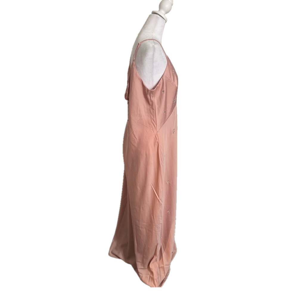 A New Day Dusty Pink Lightweight Deep V-Neck Midi Slip Dress Women Size XL - Picture 5 of 15